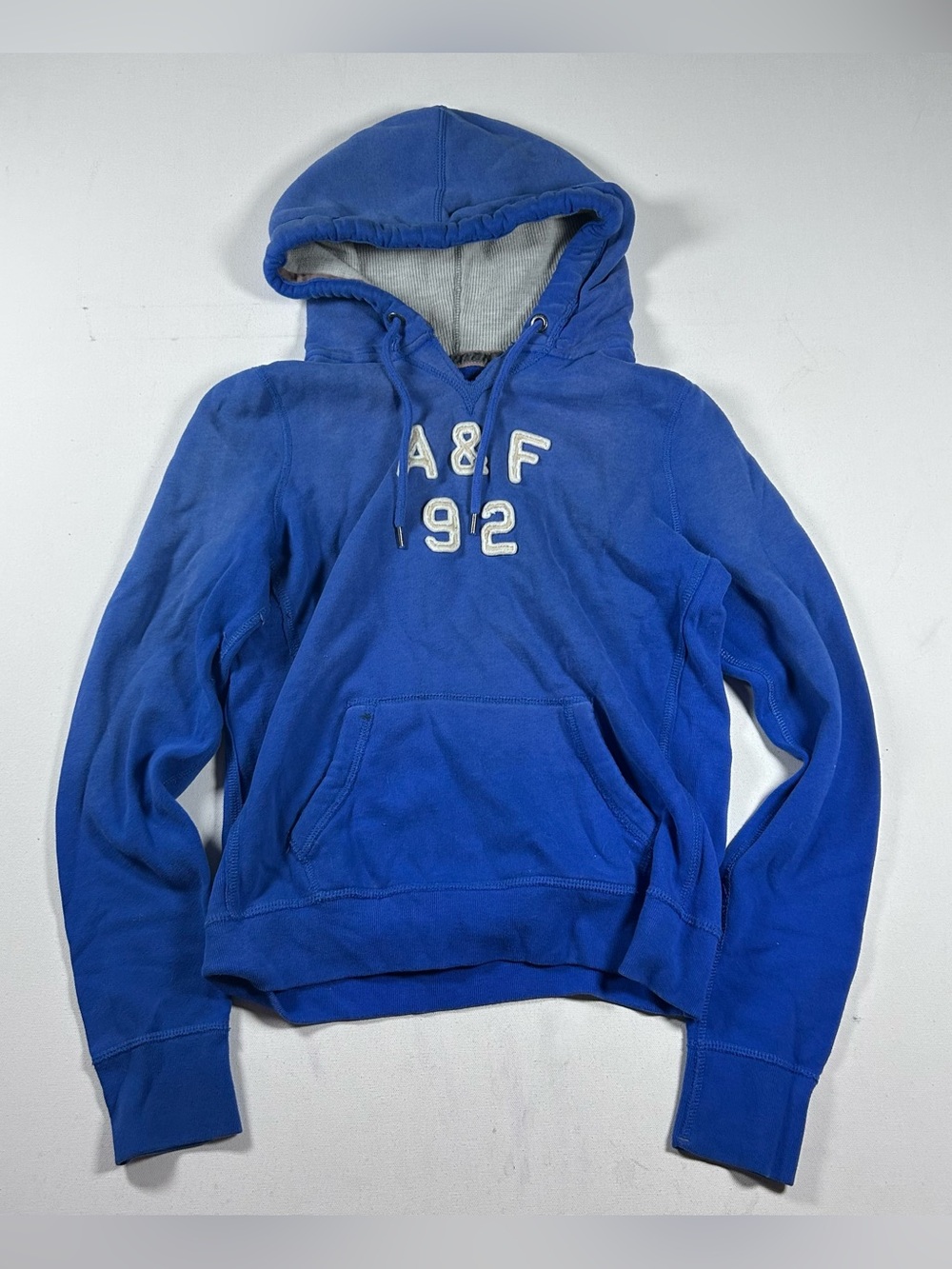 Vintage Abercrombie & Fitch Hoodie Mens Blue Faded 90s Heavy L (fits: Medium) -